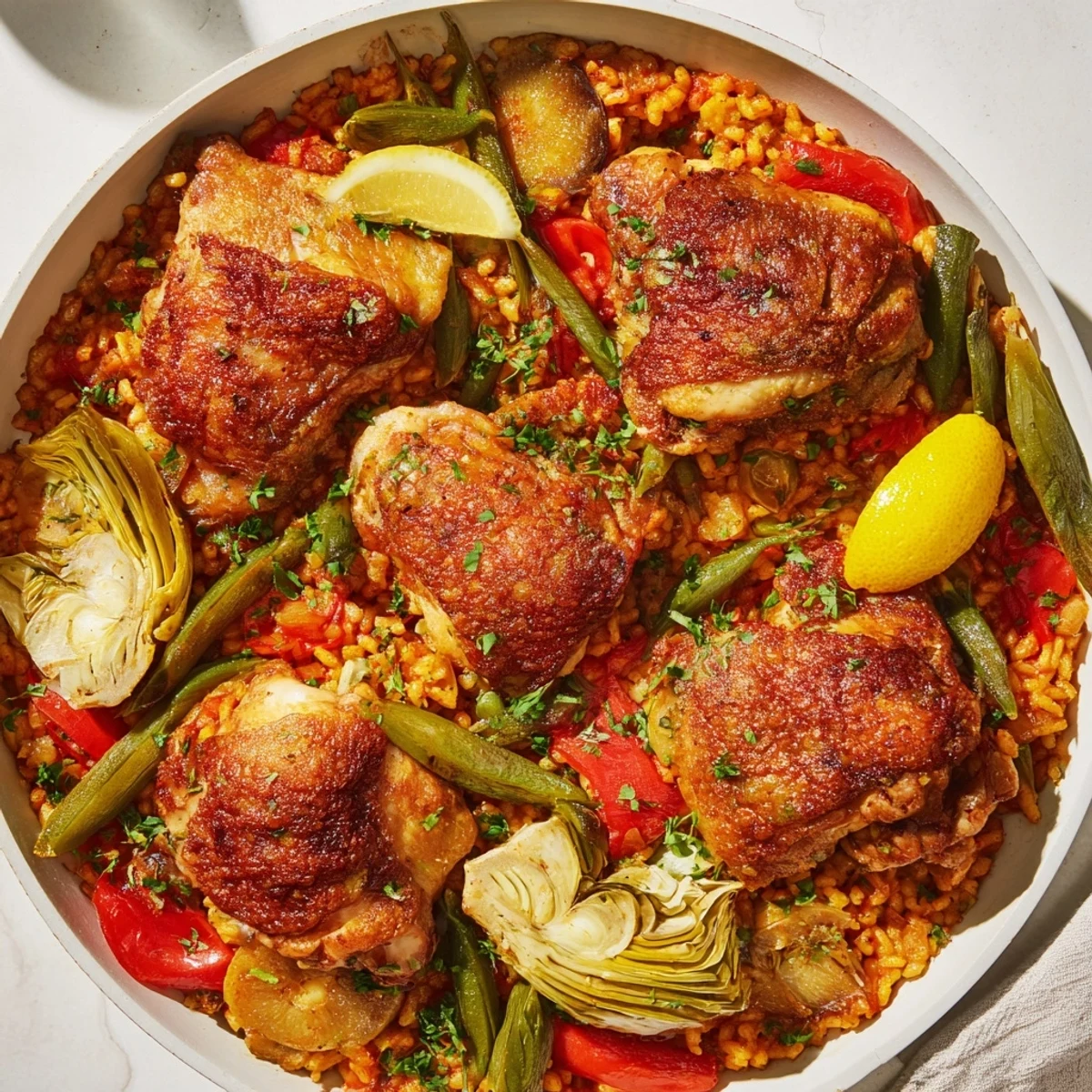 Authentic Paella Chicken Artichokes