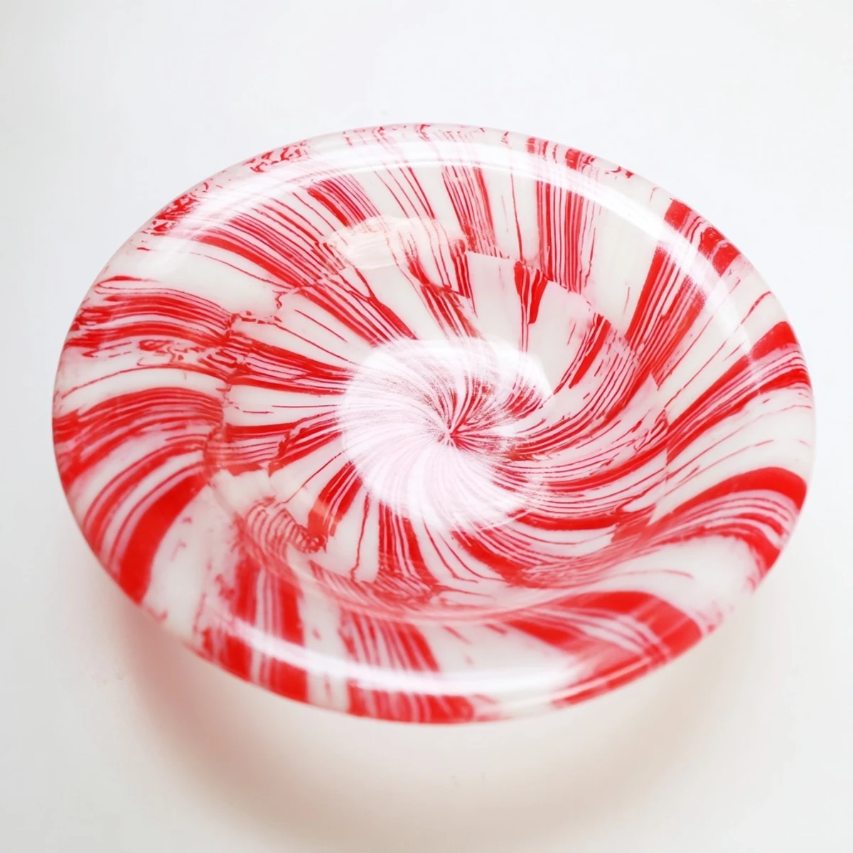 No-Bake Peppermint Candy Bowl shimmering, translucent for sweet treats, a fun DIY dessert project.