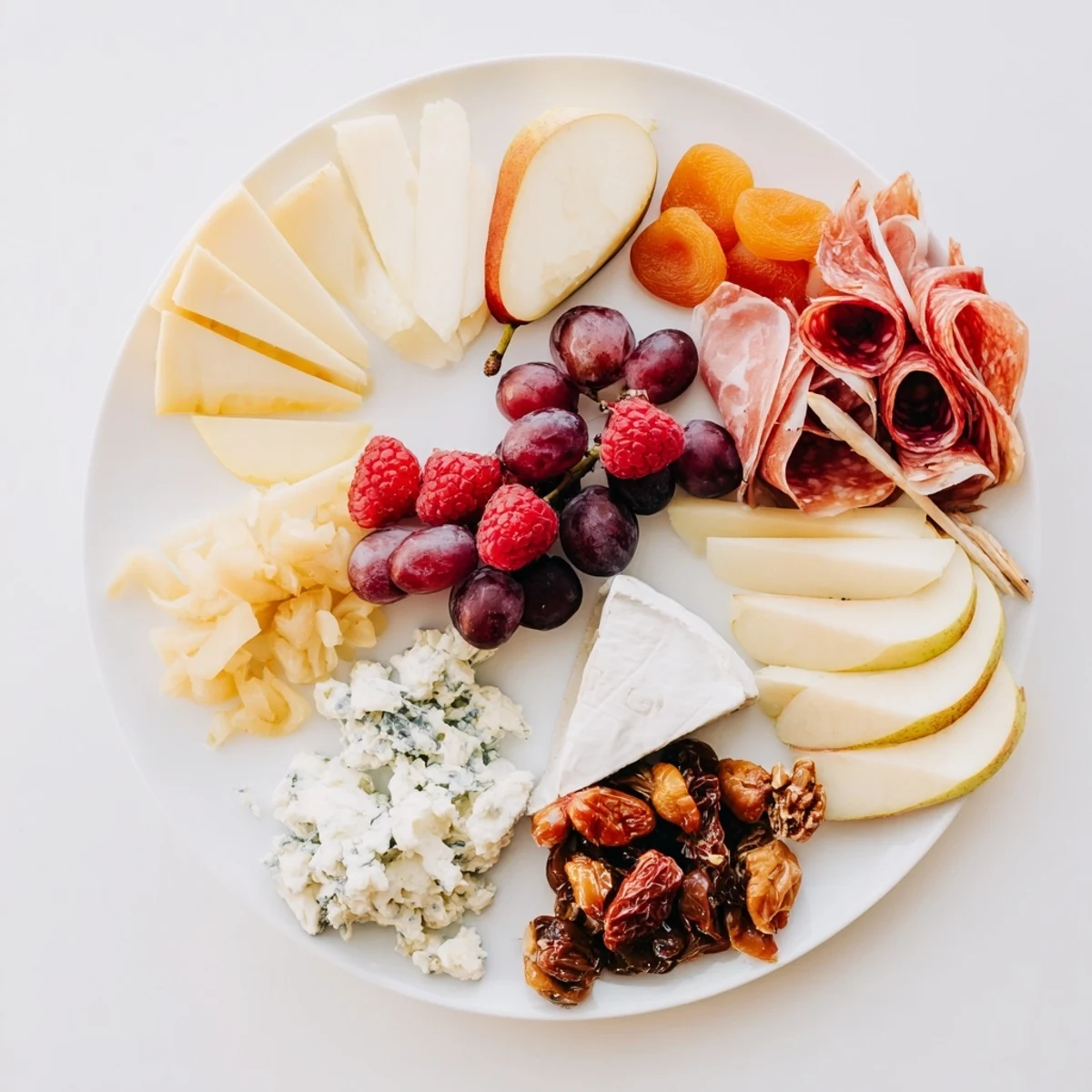A detailed image of a Lace & Pearls Elegant Board, showcasing a gourmet appetizer with assorted cheeses.