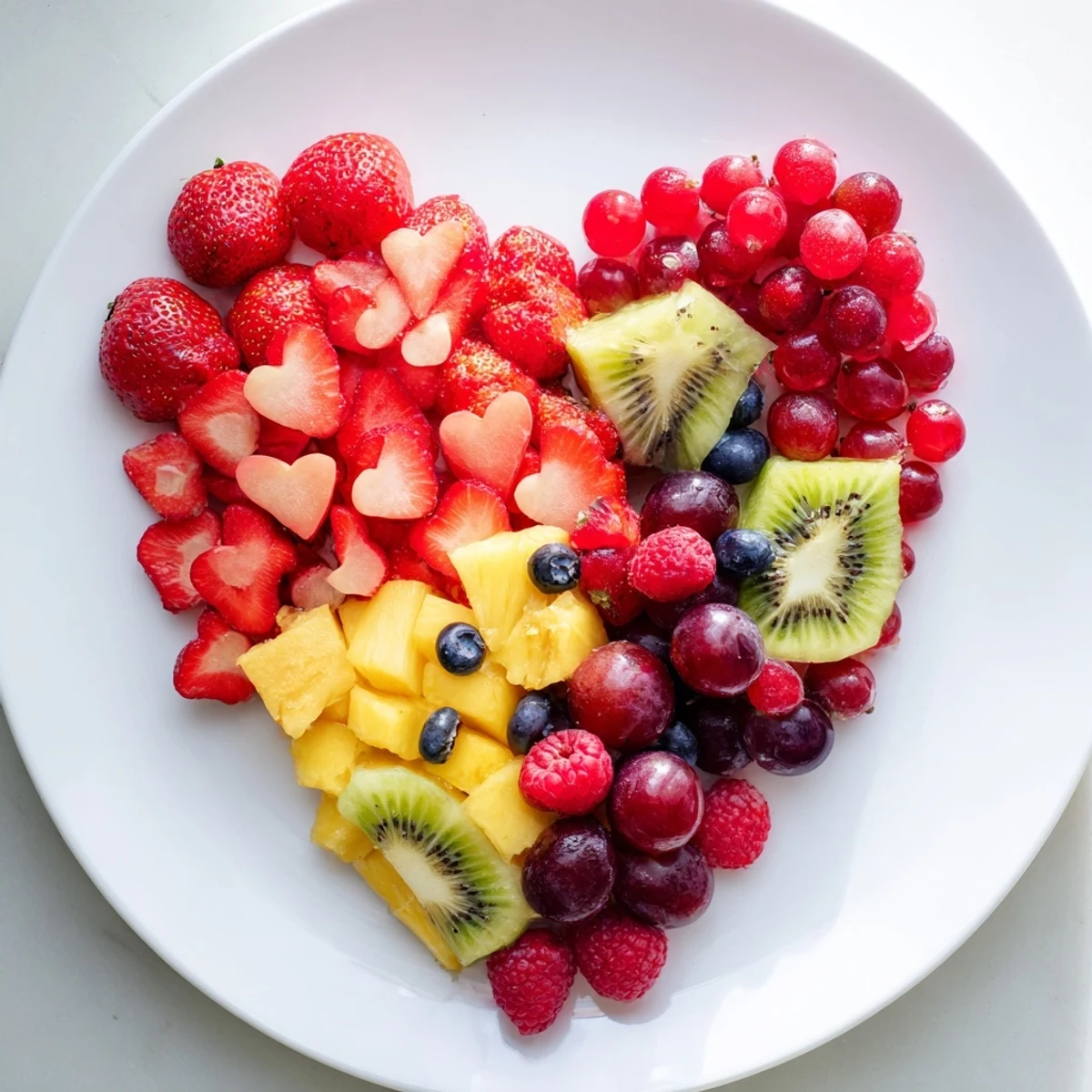 Fresh berries and heart-shaped fruit make up this beautiful Sweetheart Fruit Board arrangement, ready to enjoy.
