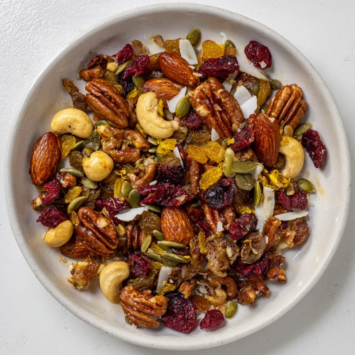 Golden, toasted Nutty Nosh Squirrel Snack Mix, perfect for a balanced, delicious gluten-free snack.