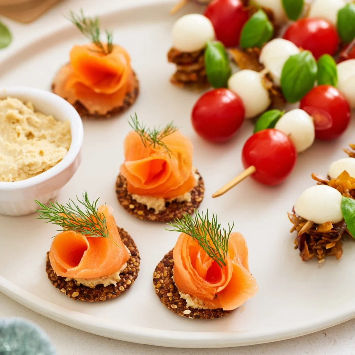 Magical Moments Happy New Year 2026 Platter overflowing with savory bites, sweets, and fresh herbs, ready to serve.