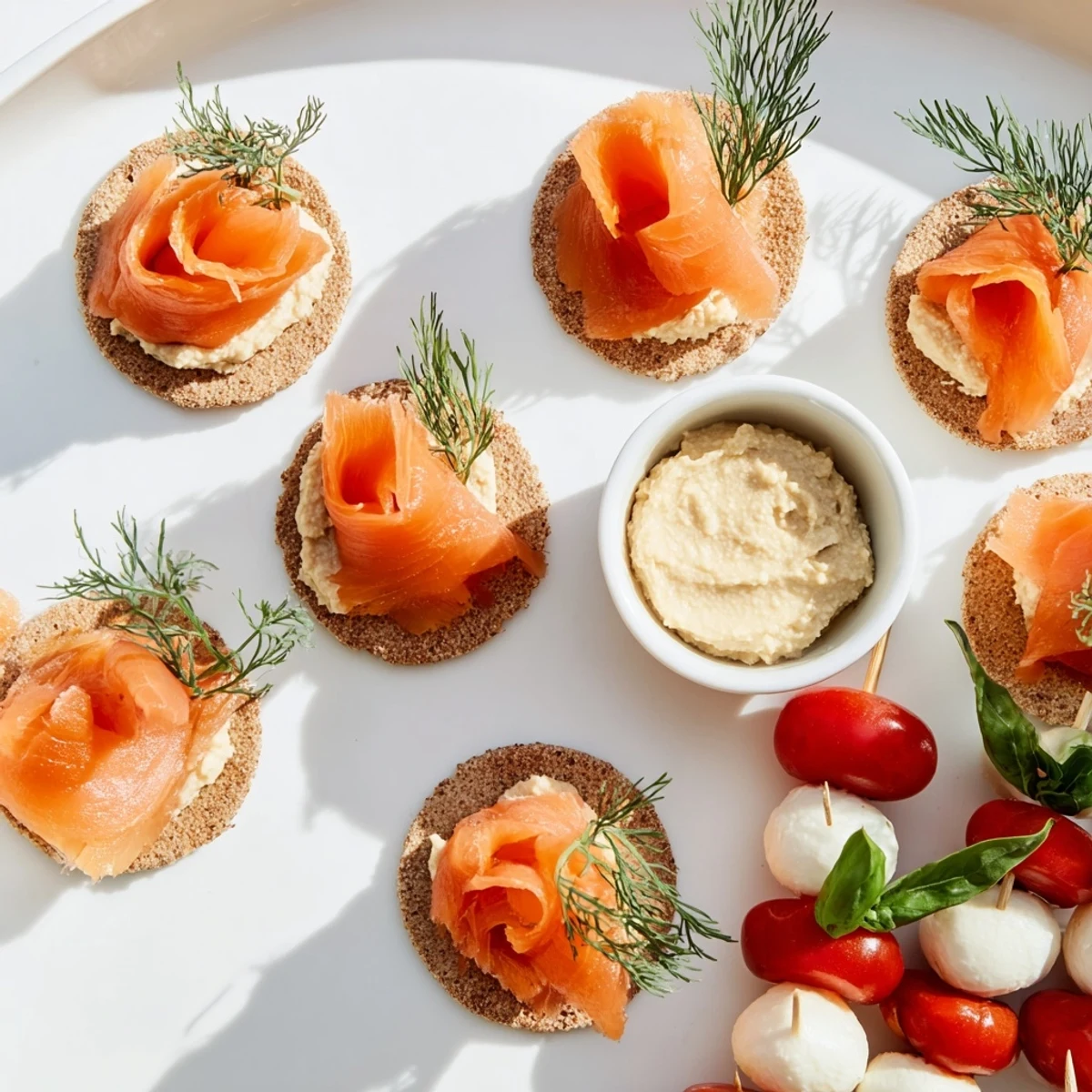 A gorgeous array of the Magical Moments Happy New Year 2026 Platter, including dips, crackers, and elegant appetizers.
