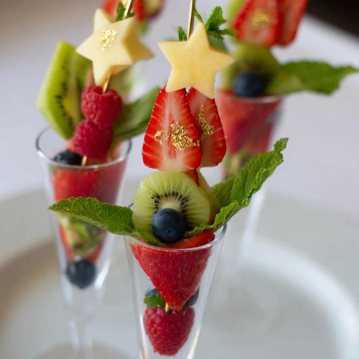 Champagne Flute Fruit Garnishes