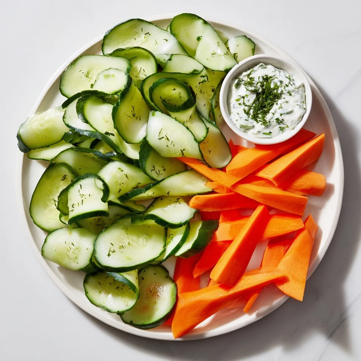 Fan-Shaped Cucumber Carrot Dip