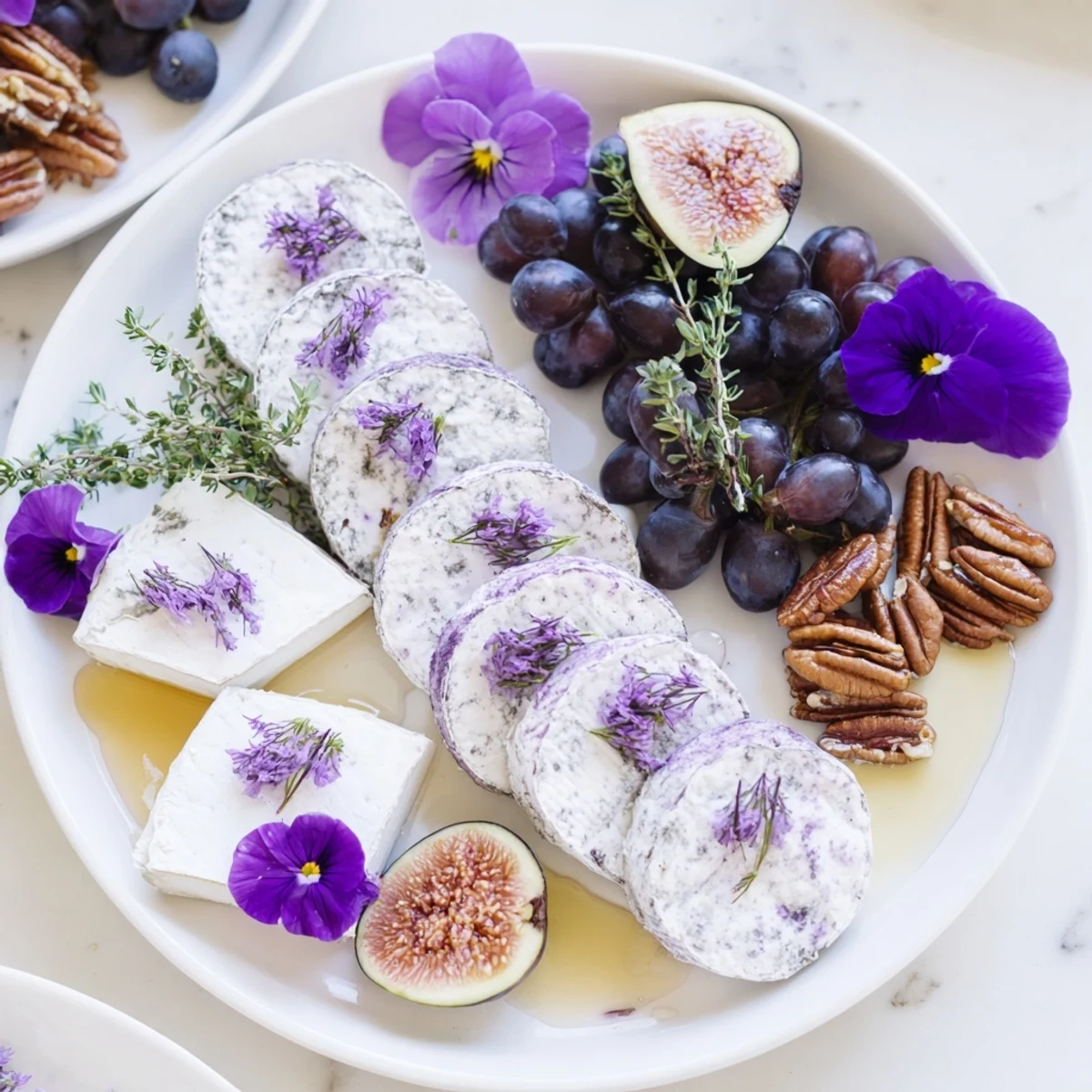 Visual sensory of the Lavender Haze, a gorgeous cheese board ready to be enjoyed, with toasted baguette slices.
