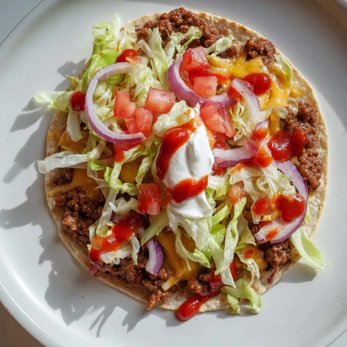 Golden, crispy smash tacos featuring melted cheese, fresh toppings, and seasoned ground beef.
