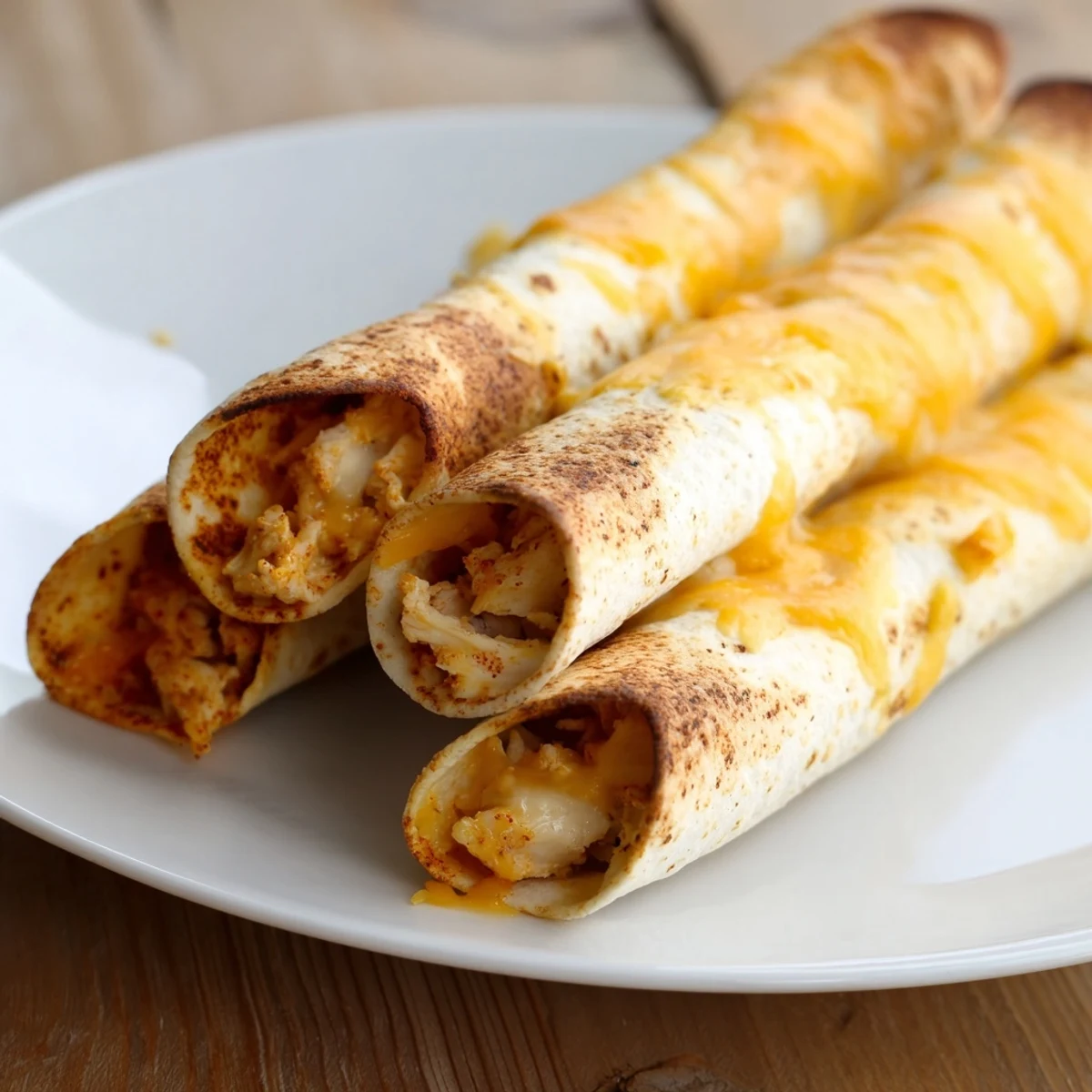 Crispy chicken cheese taquitos