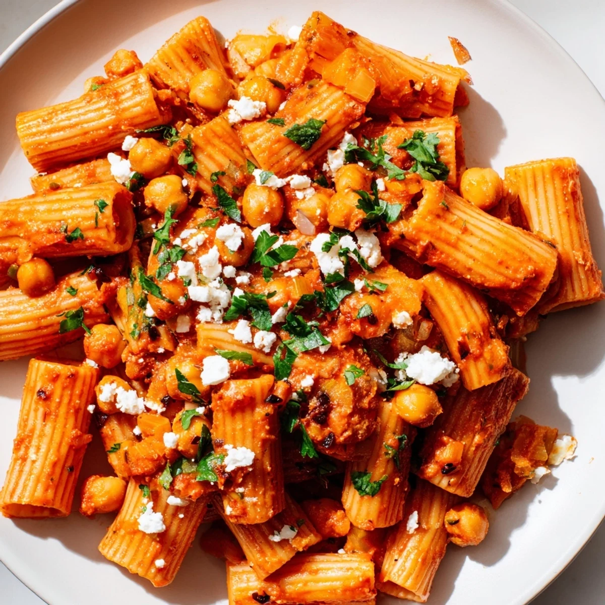 Harissa Chickpea Pasta
