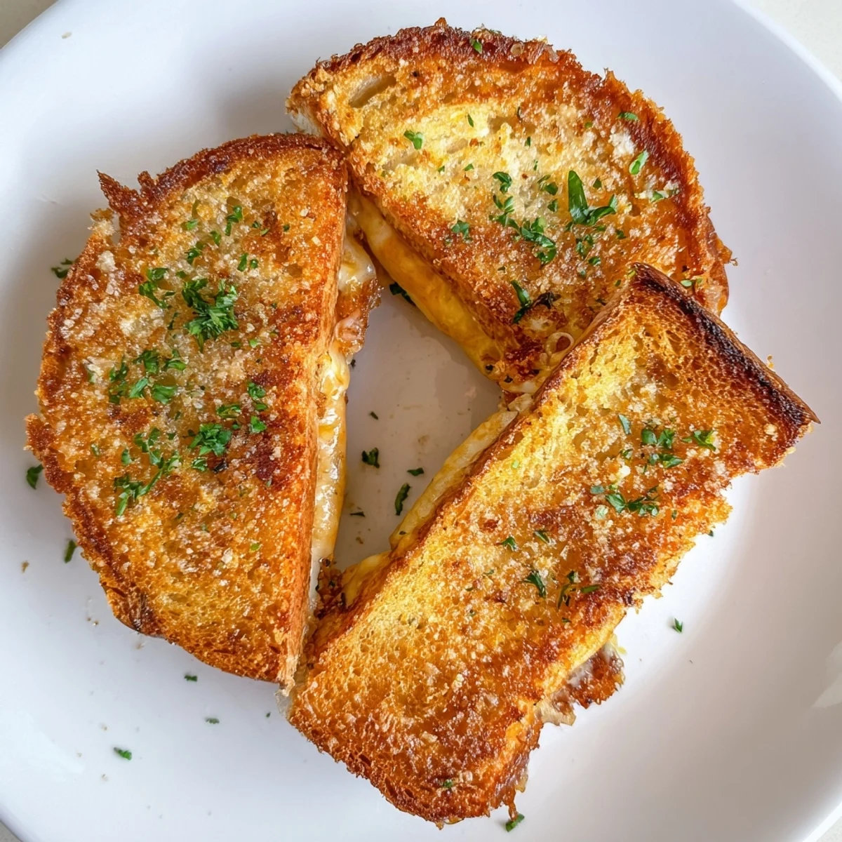 Golden-brown garlic butter mayo grilled cheese, oozing melted cheddar, perfect for a cozy lunch.