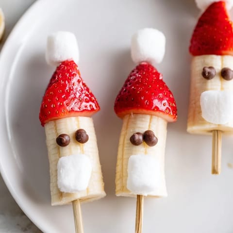 Banana Strawberry Santa Skewers