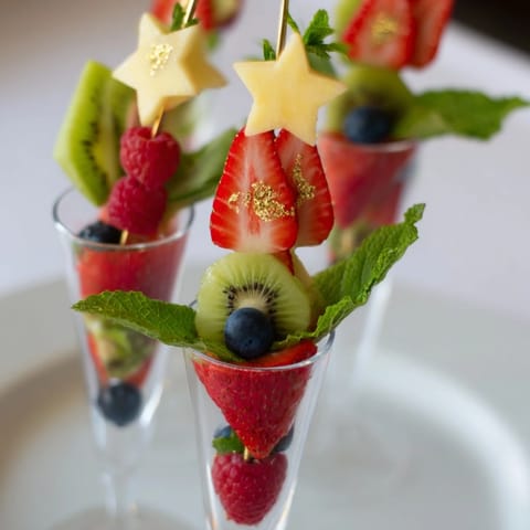 Champagne Flute Fruit Garnishes