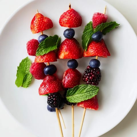 Simple Berry and Mint Skewers