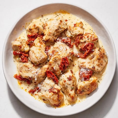 Golden-brown chicken breasts in creamy sauce, beautifully topped with Parmesan snow, a delicious Marry Me Chicken.