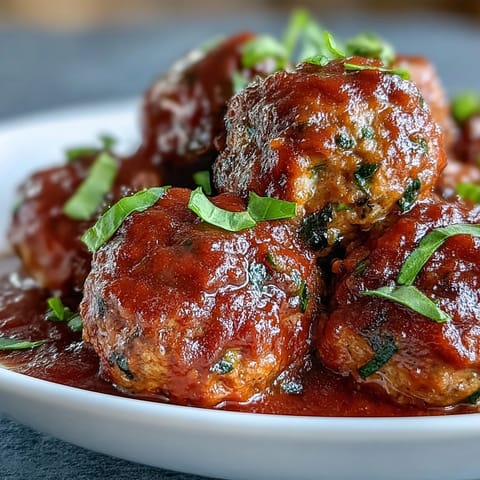 Hearty Clean Eating Turkey and Veggie Meatballs are spooned over zucchini noodles for a light, family-friendly dinner.
