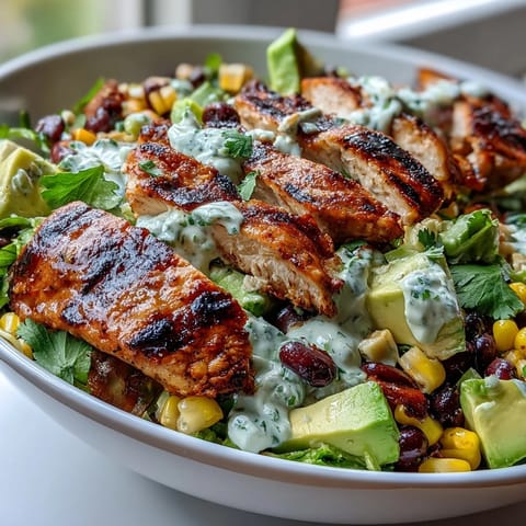 Hearty Southwest Chicken Power Salad with Black Beans and Corn, packed with protein, crisp vegetables, and a tangy lime dressing for a refreshing lunch.  