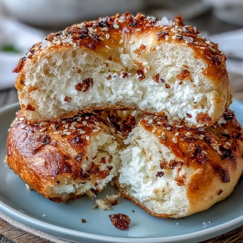 High-protein Greek yogurt bagels with everything seasoning, golden and chewy, perfect for a healthy breakfast or snack.