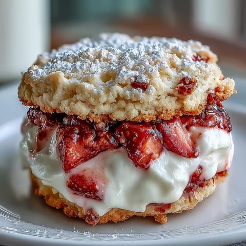 Strawberry Shortcake Cookies with Cream Filling: Soft cookies filled with juicy strawberries and creamy vanilla filling.
