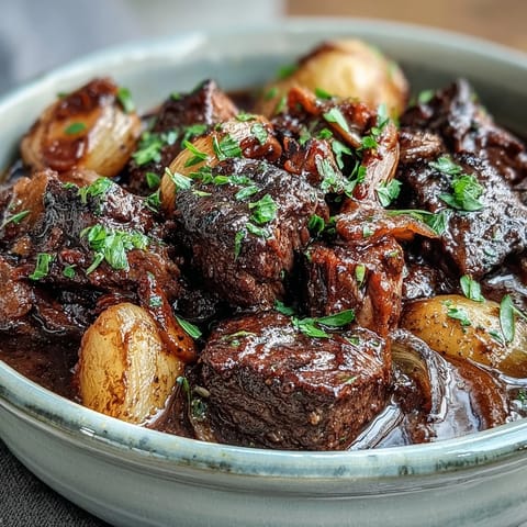 Rich and hearty, this slow-cooked beef stew features melt-in-your-mouth beef, parsnips, carrots, and potatoes in a deeply flavored gravy.  