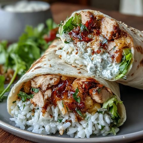 Fresh pineapple chicken and rice lettuce wraps with vibrant red bell pepper and crisp lettuce leaves.  