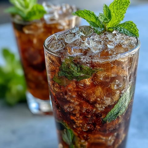 Chilled mini mint julep mocktails sparkle with mint syrup, lemon, and apple juice—perfect for Derby parties.