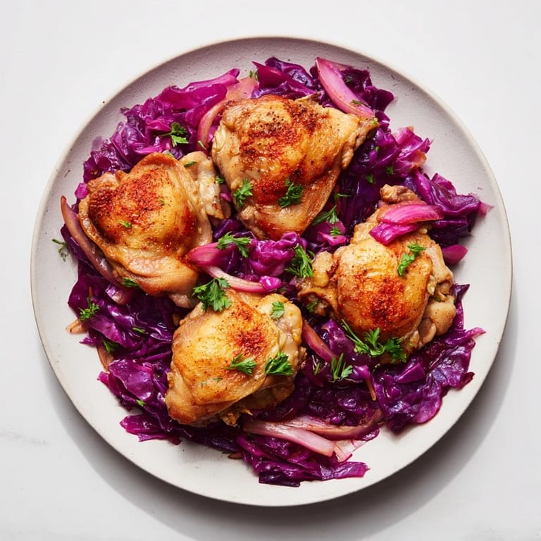 Savory Oktoberfest Chicken and Red Cabbage Bake: a hearty, German-inspired main course with rich flavors.