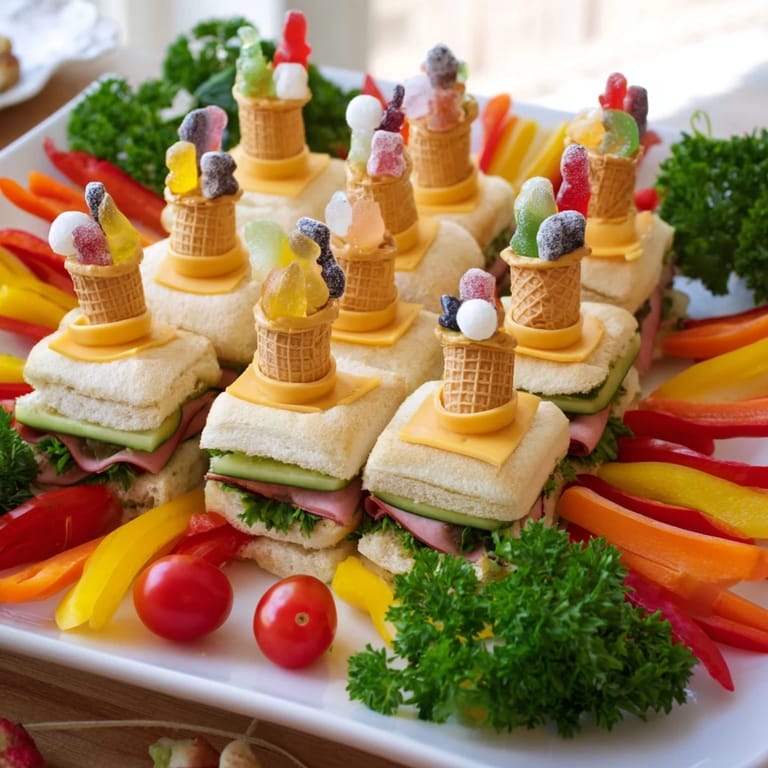 This whimsical Fairy Tale Castle Platter features a towering castle with sweet and savory treats.