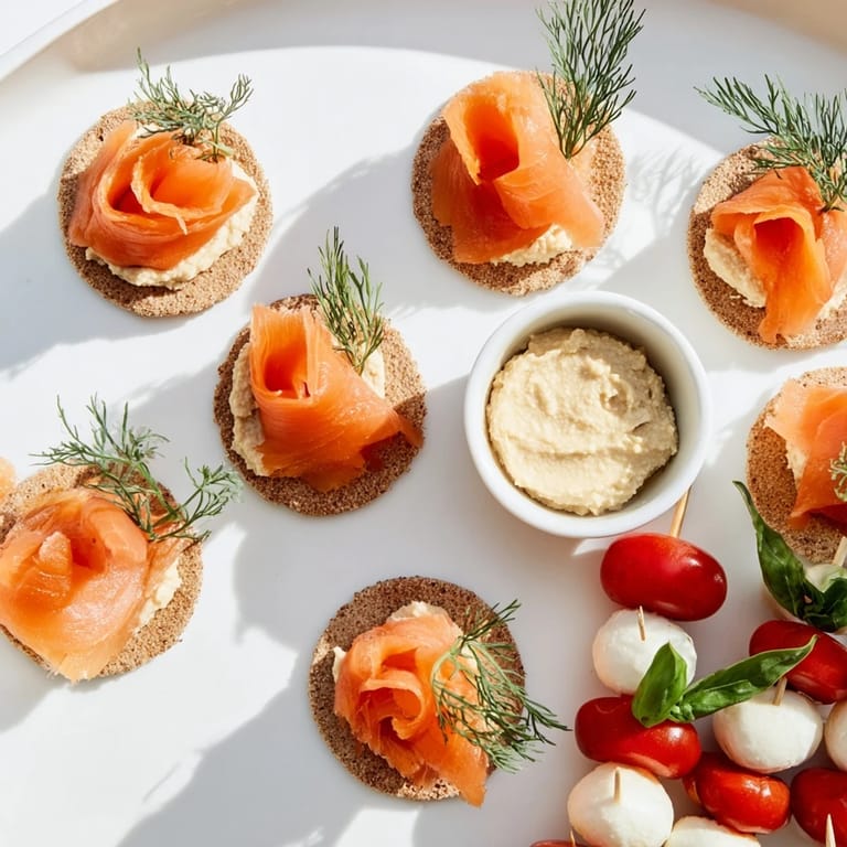A gorgeous array of the Magical Moments Happy New Year 2026 Platter, including dips, crackers, and elegant appetizers.