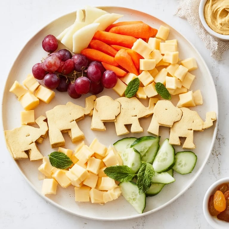 Enjoy the delicious assortment on this Gentle Giant Elephant Cracker Board, ideal for any gathering.