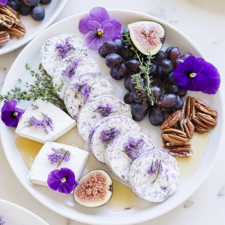 Visual sensory of the Lavender Haze, a gorgeous cheese board ready to be enjoyed, with toasted baguette slices.