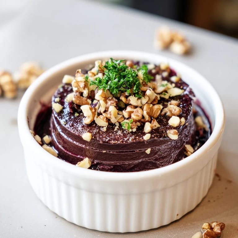 Elegant presentation of The Velvet Underground: a delicious appetizer with pâté, nuts, and a sweet, dark glaze.