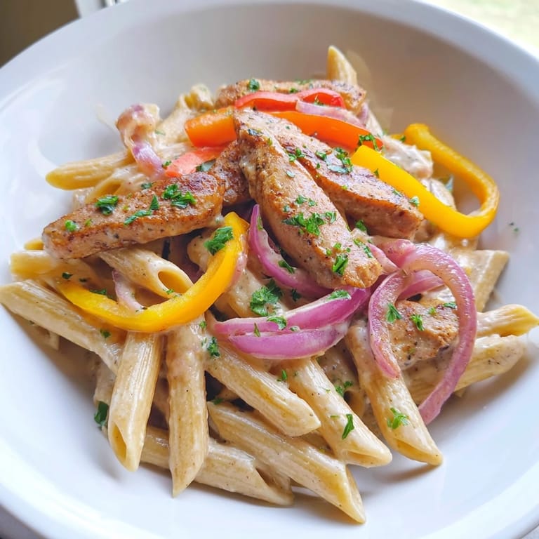 A hearty bowl of Cajun Chicken Pasta, featuring perfectly cooked chicken and a rich, cheesy sauce.