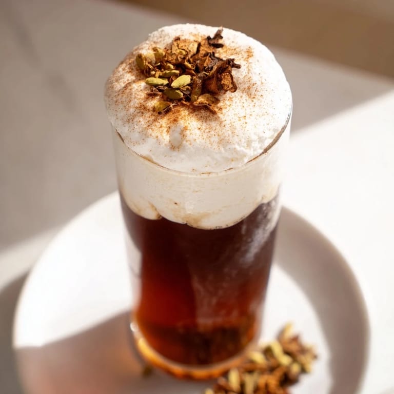 Homemade Iced Chai offers a blissful experience, with spiced tea and airy cold foam, delicious and cool.