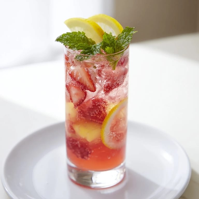 A close-up of colorful DIY fruit refresher drinks, perfect for a hot summer day.