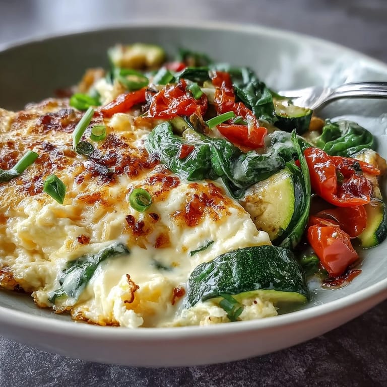 Two serving bowls of freshly made Scrambled Egg and Veggie Bowl with bright vegetables and melty cheese, ideal for a quick vegetarian breakfast.