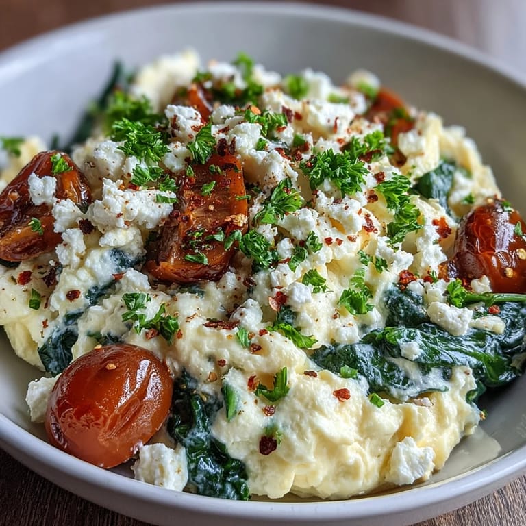 Served with golden toasted bread, the Spinach and Feta Breakfast Bowl looks fresh and hearty.