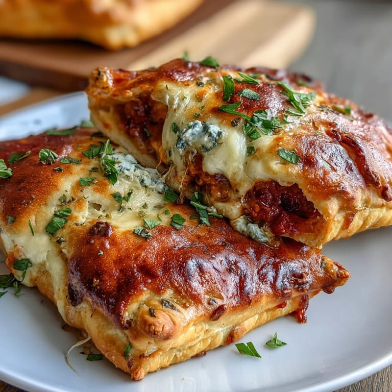 Overhead view of four High Protein Pizza Hot Pockets beside a fresh side salad for a complete meal.