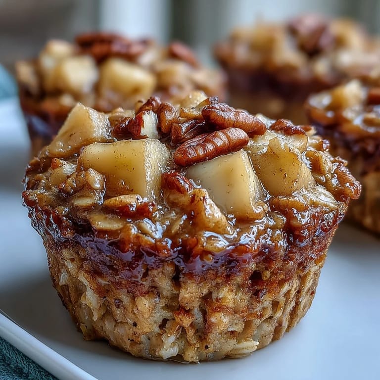 Fresh apple chunks and walnuts are visible on top of each hearty muffin cup. 