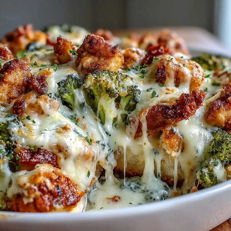 Family-friendly Ranch Chicken & Broccoli Sheet Pan Melt served hot with a fresh side salad.