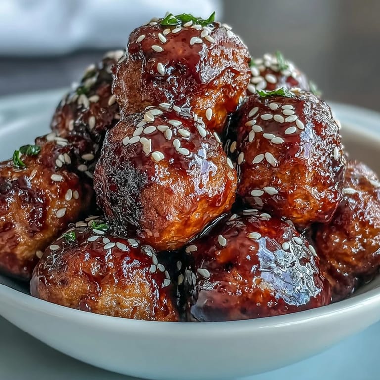 Savory honey garlic turkey meatballs glazed and served over jasmine rice with crisp broccoli florets for dinner.