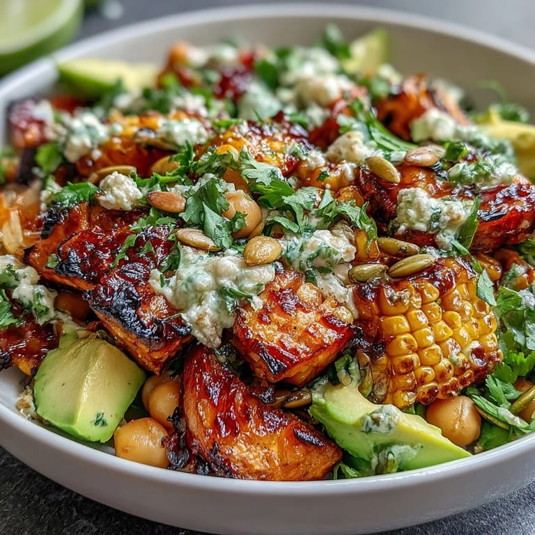 Vibrant Mexican-inspired corn and chickpea salad with chili-lime dressing, fresh cilantro, and diced red bell pepper.