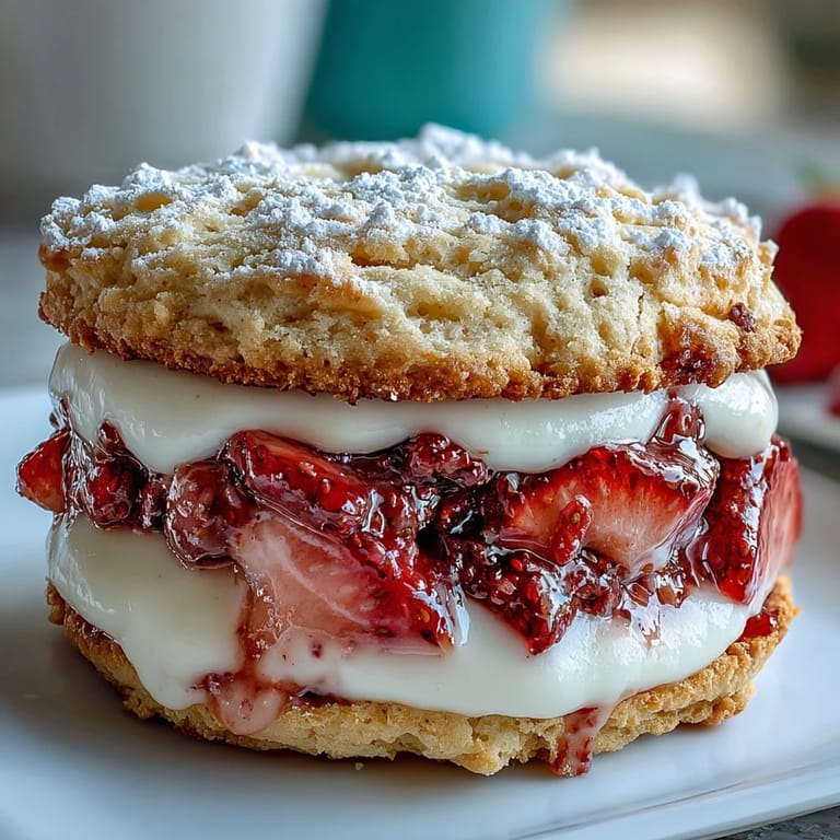 Fresh Strawberry Shortcake Cookies with Cream Filling: Buttery cookies bursting with ripe strawberries and rich vanilla cream.