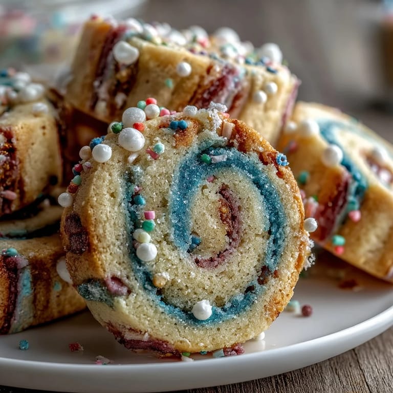 Whimsical pastel swirl sugar cookies, perfect for birthdays or celebrations, with vibrant colors and a tender crumb.  
