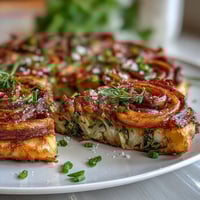 Crispy spring onion pancakes with golden, flaky layers and fresh scallions, perfect for snacking or sharing.  